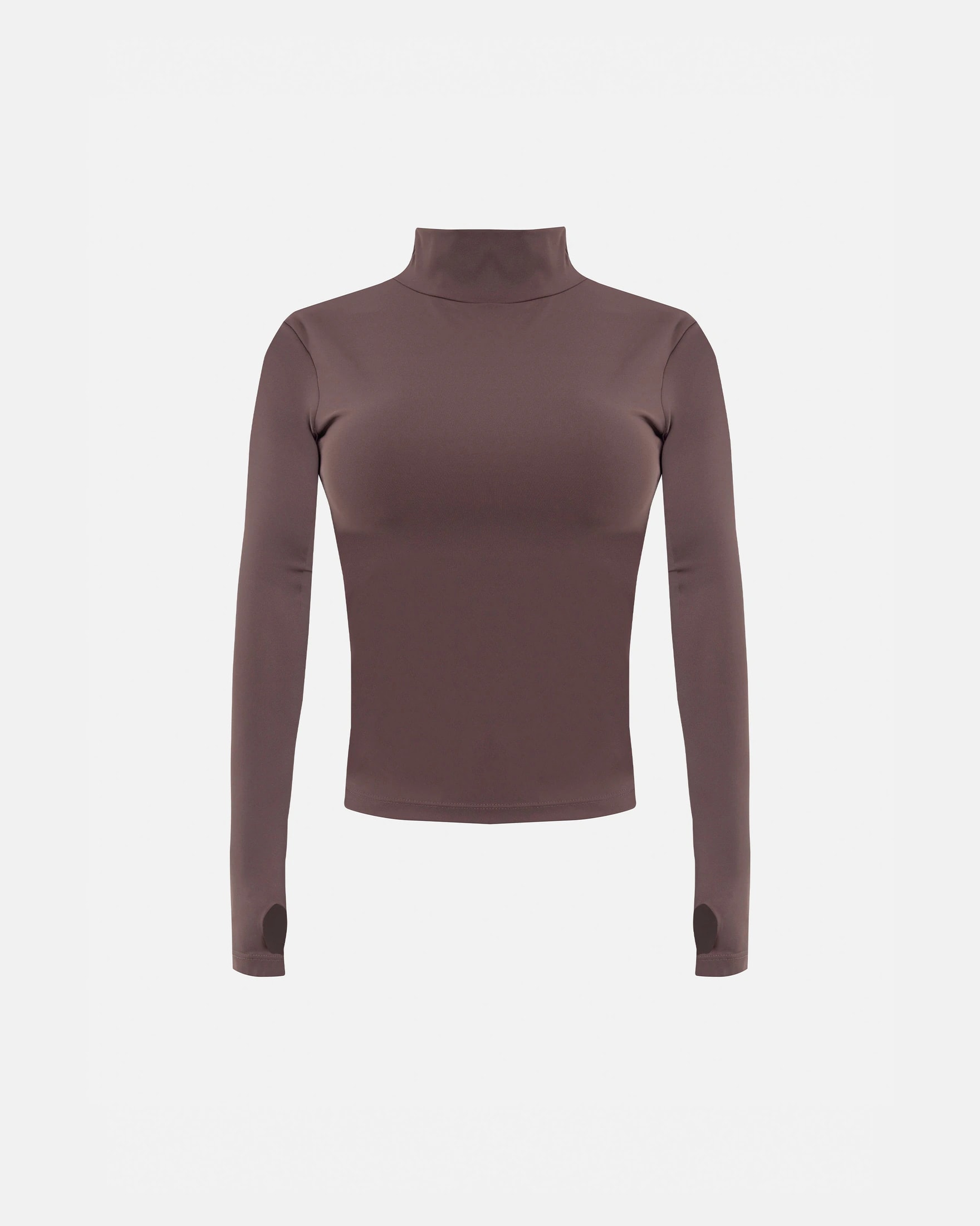 W Basics Ultra Slim Fit Tall Neck Long Sleeve Brown - imagen 1