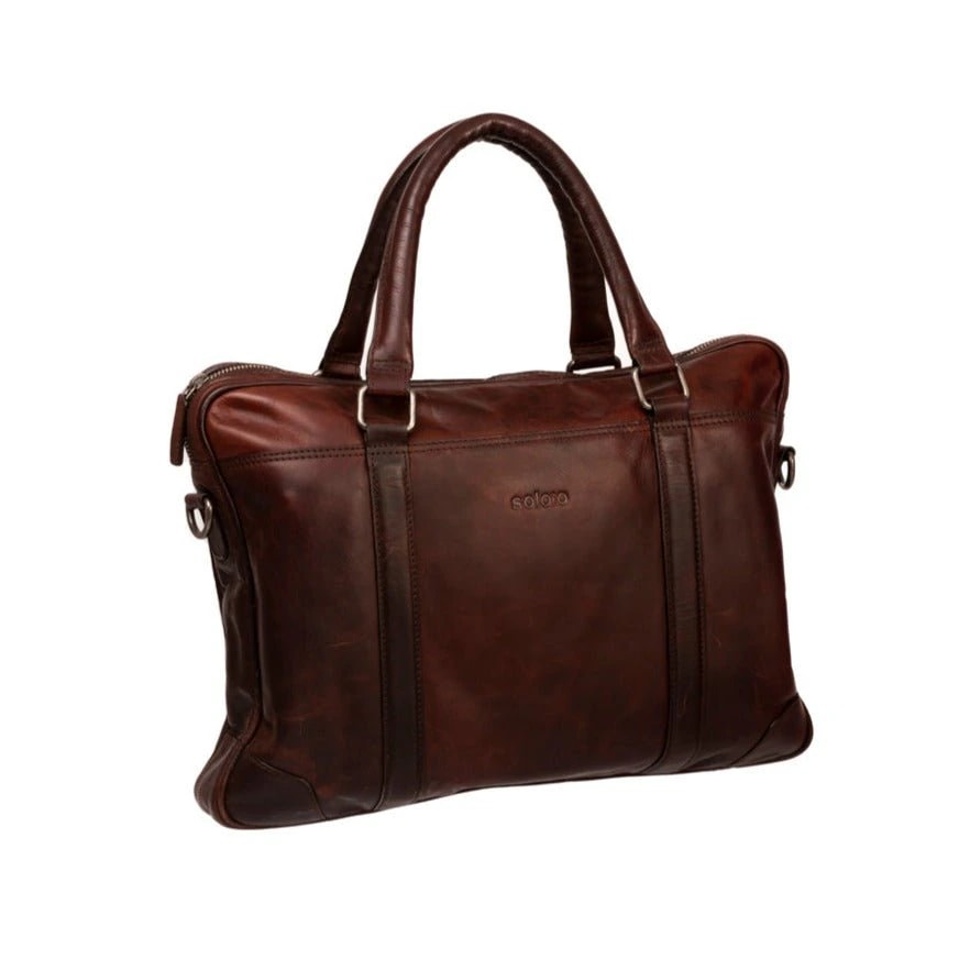 Men's bronw leather briefcase - imagen 1