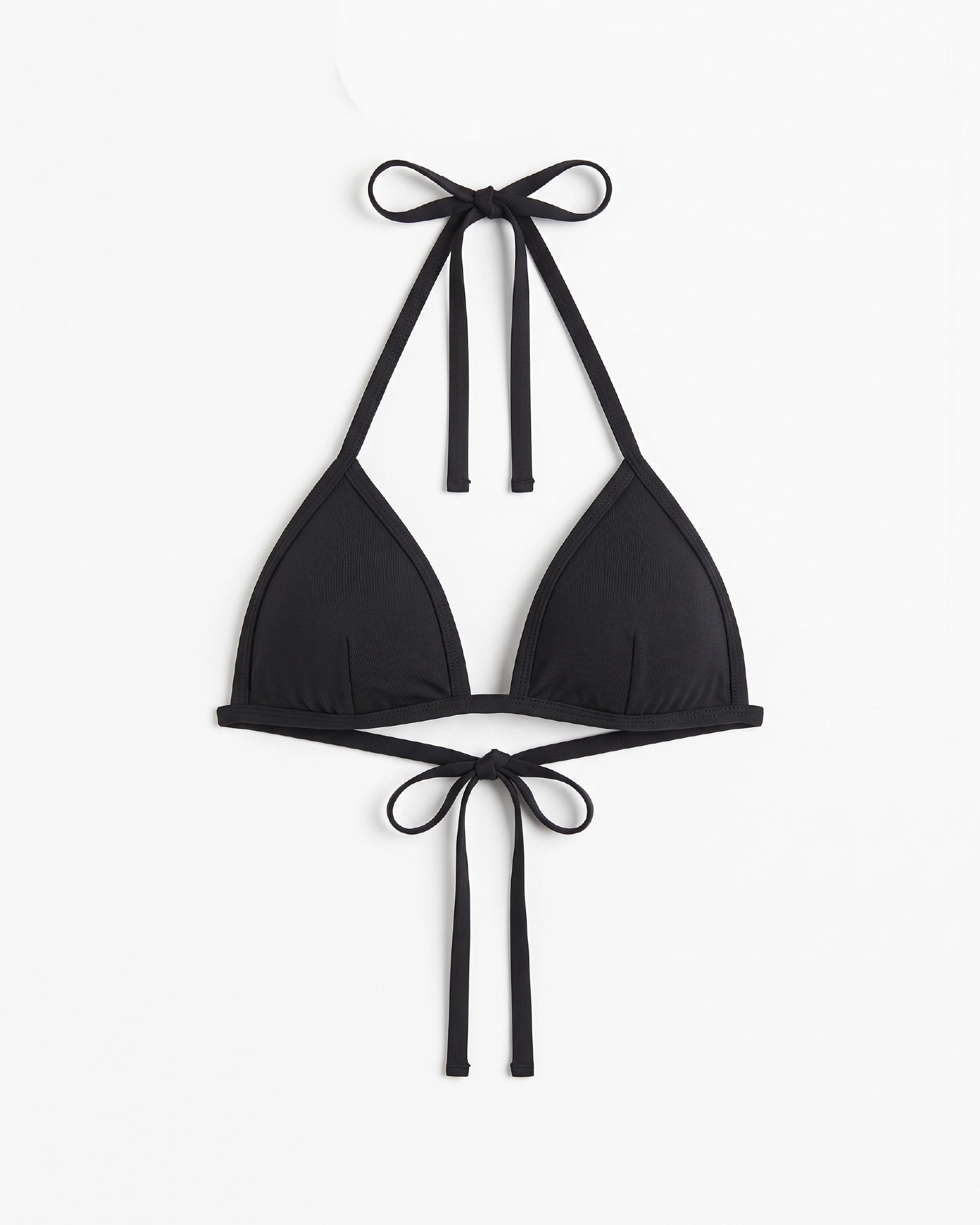 Bikini top con ribete y lazo / Negro - imagen 1
