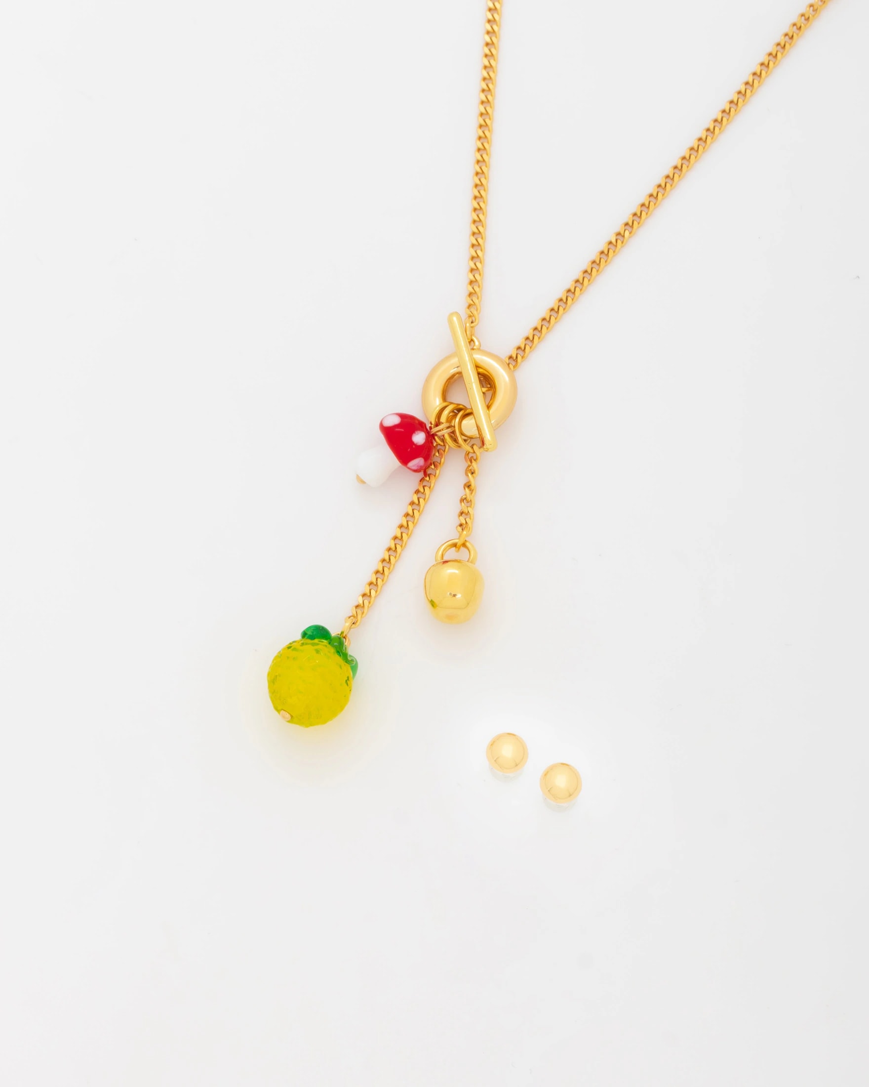 Collar Broche Limón + Aretes - imagen 1