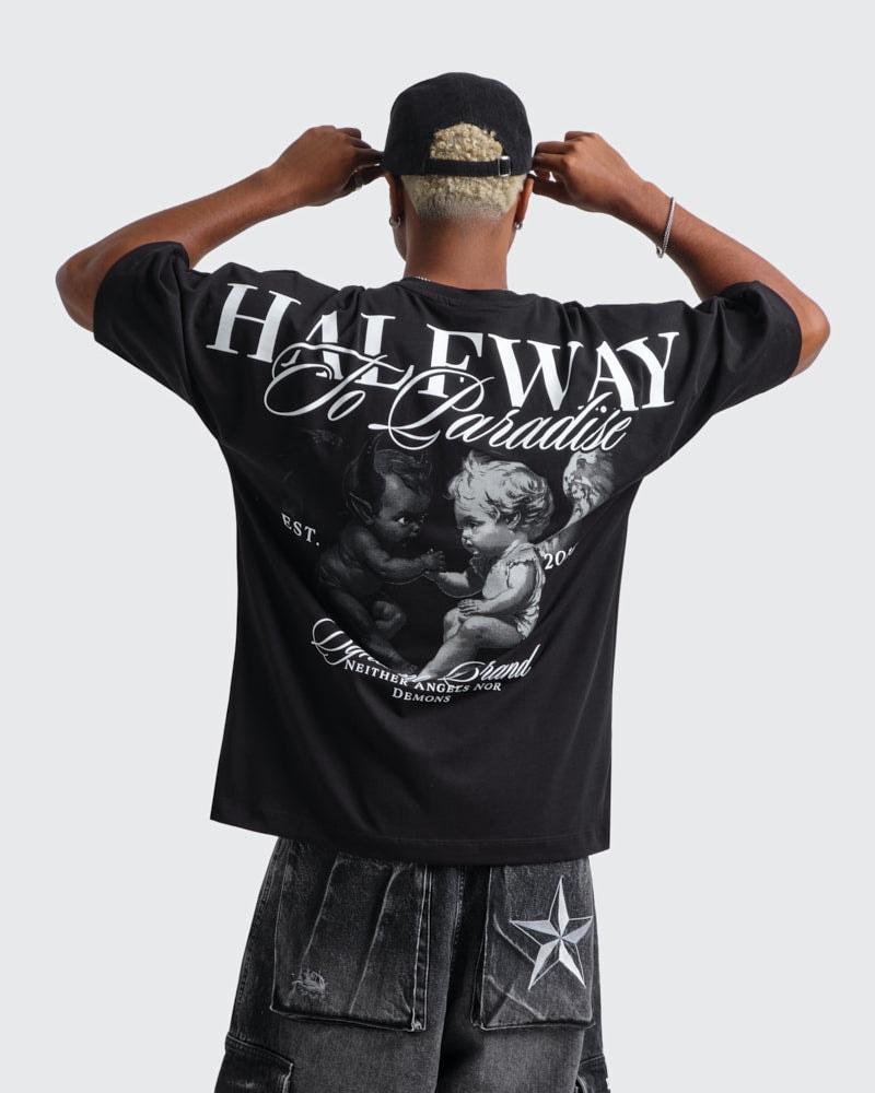 Camiseta Negra Oversize Paradise - imagen 1