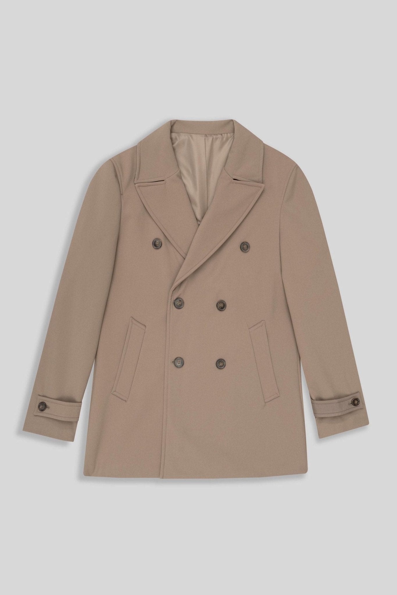 men’s mixed fabric camel luciano coat - imagen 1