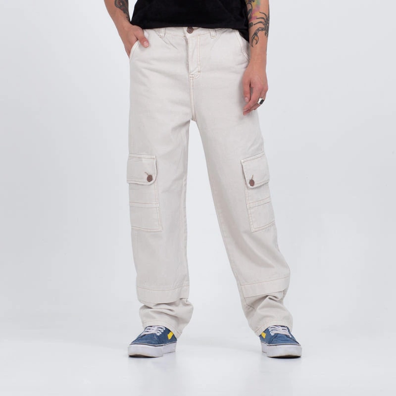Jean Masculino Cargo H-163 Marfil - imagen 1