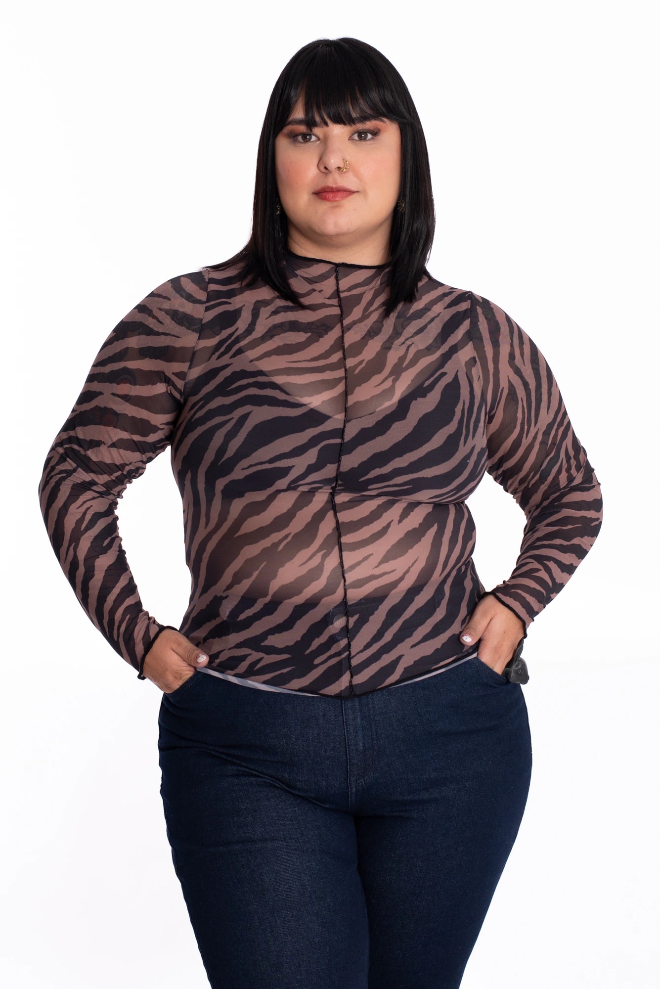Camibuso Malla Vértical Estampado - imagen 1