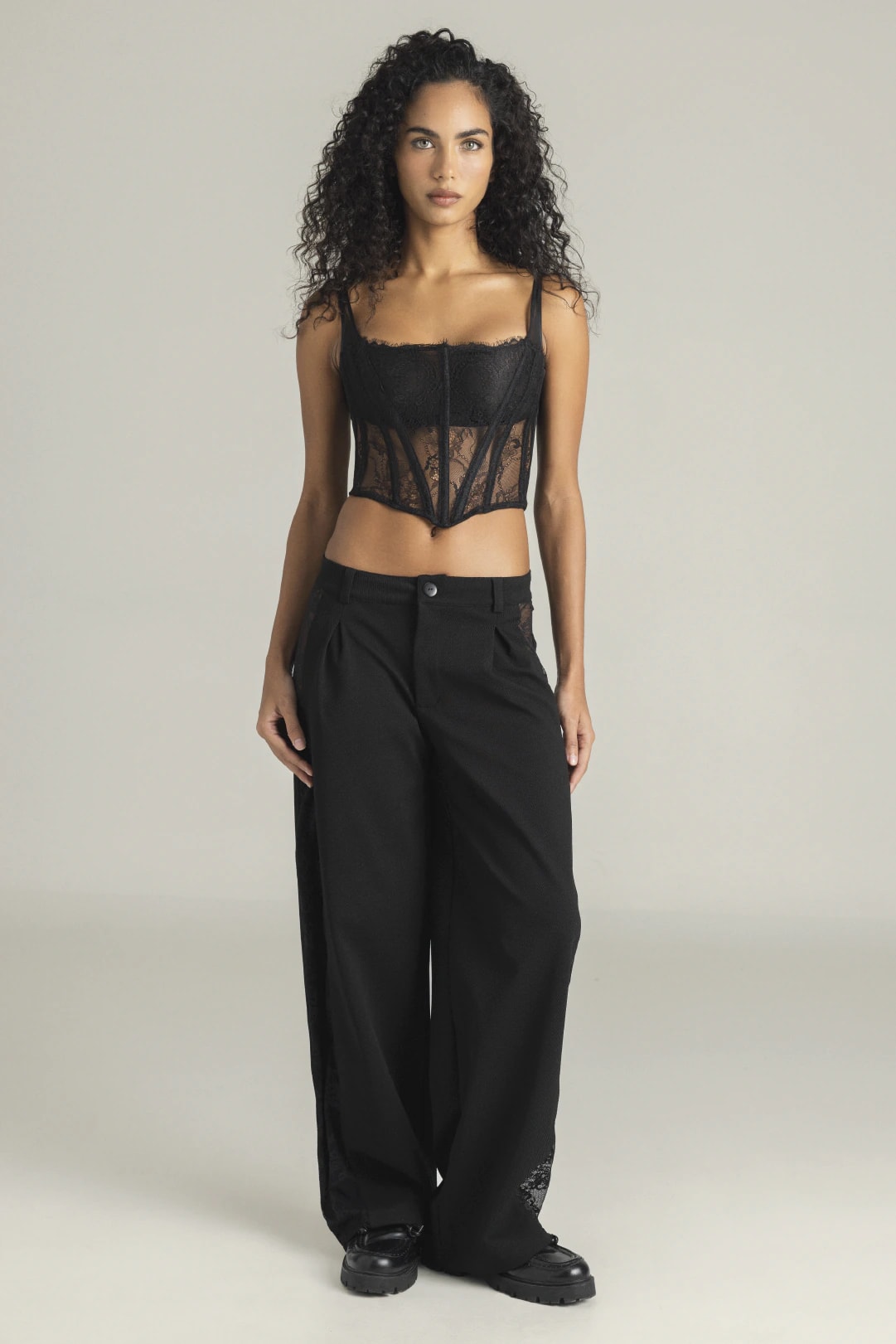 SET CORSET & PANTALON INDIRA NEGRO - imagen 1