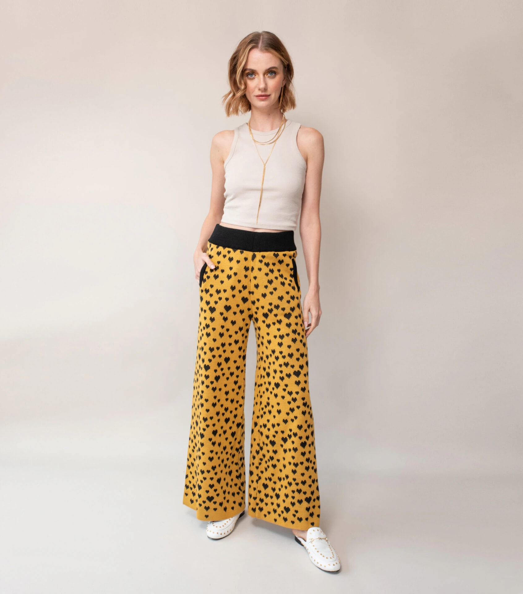 Pantalon CuoreBeat Mostaza Ancho. - imagen 1