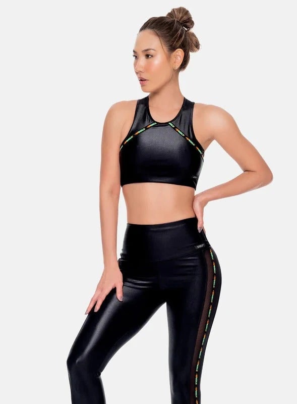 TOP DEPORTIVO TELA APARIENCIA CUERO - PRECIO ESPECIAL - imagen 1
