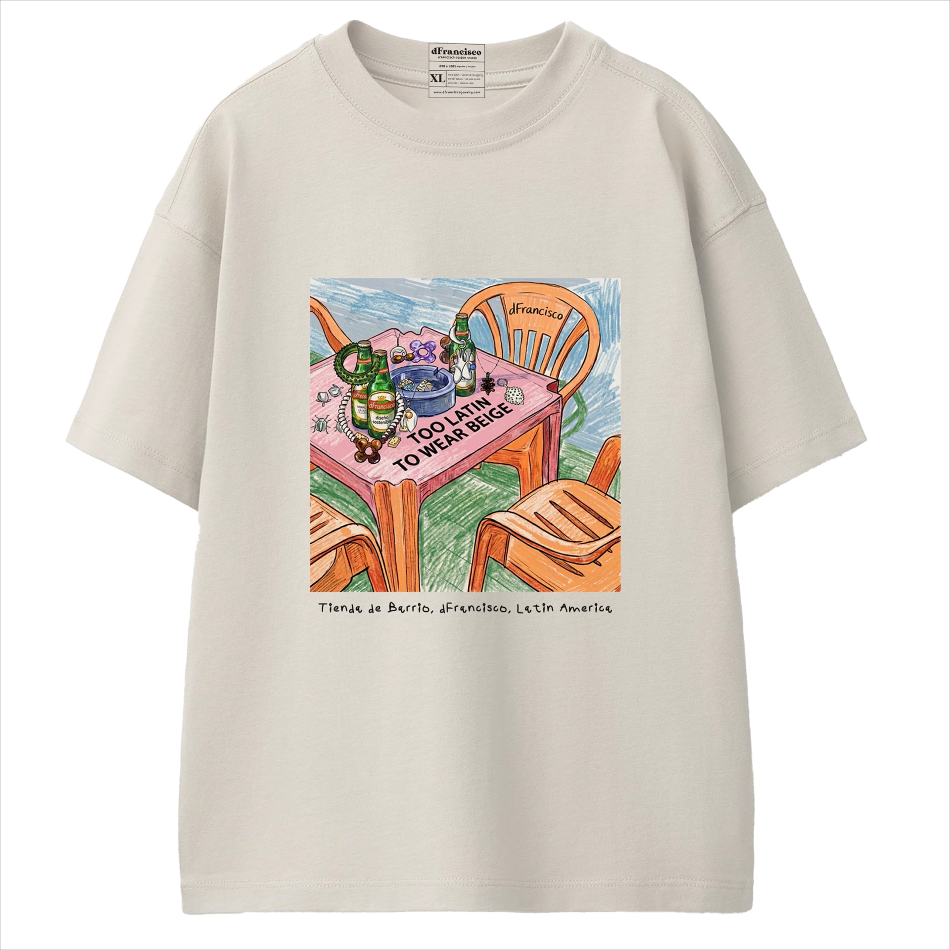 Too Latin to Wear Beige T-shirt - imagen 1