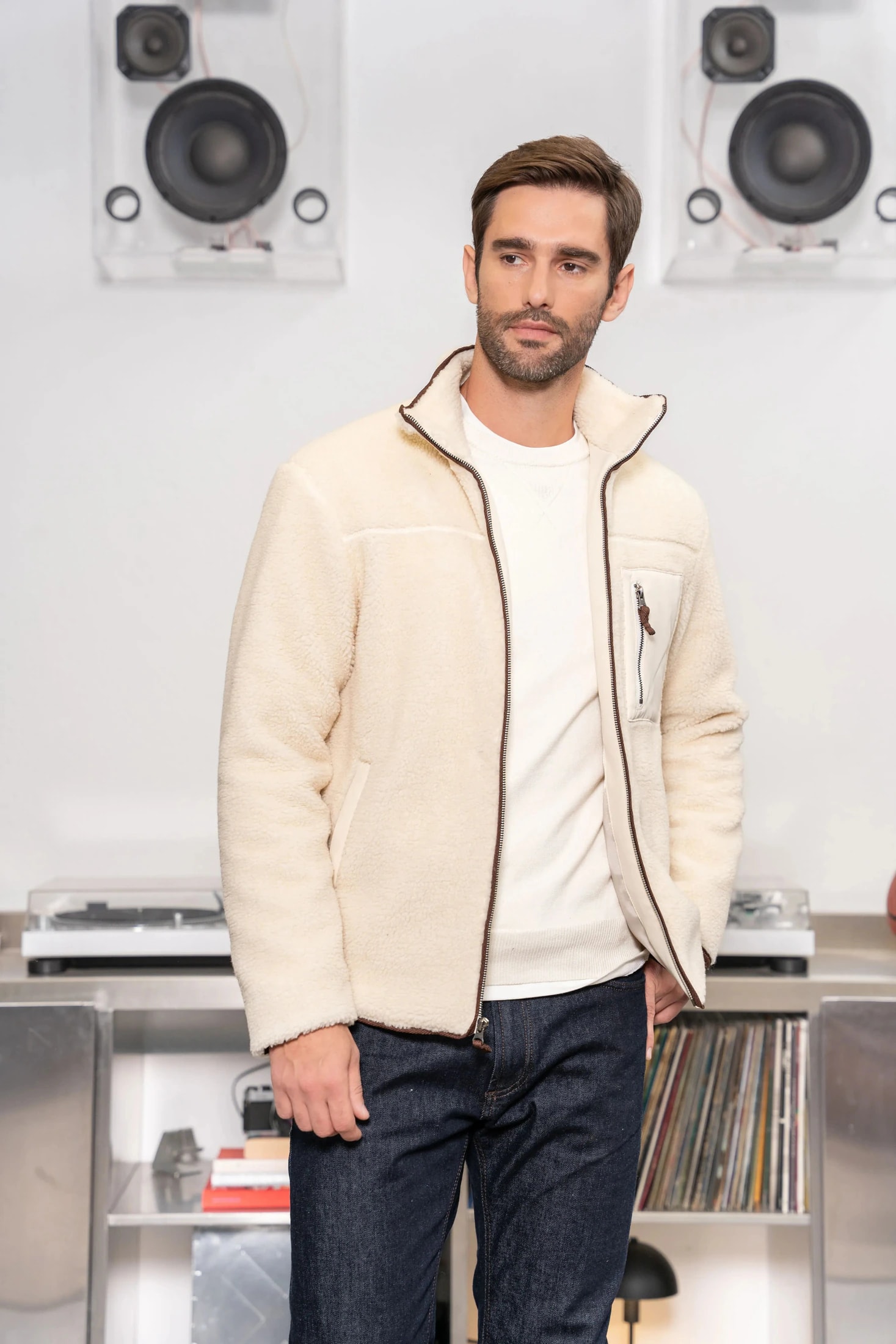 Fullzip Polar Marfil Hombre - imagen 1