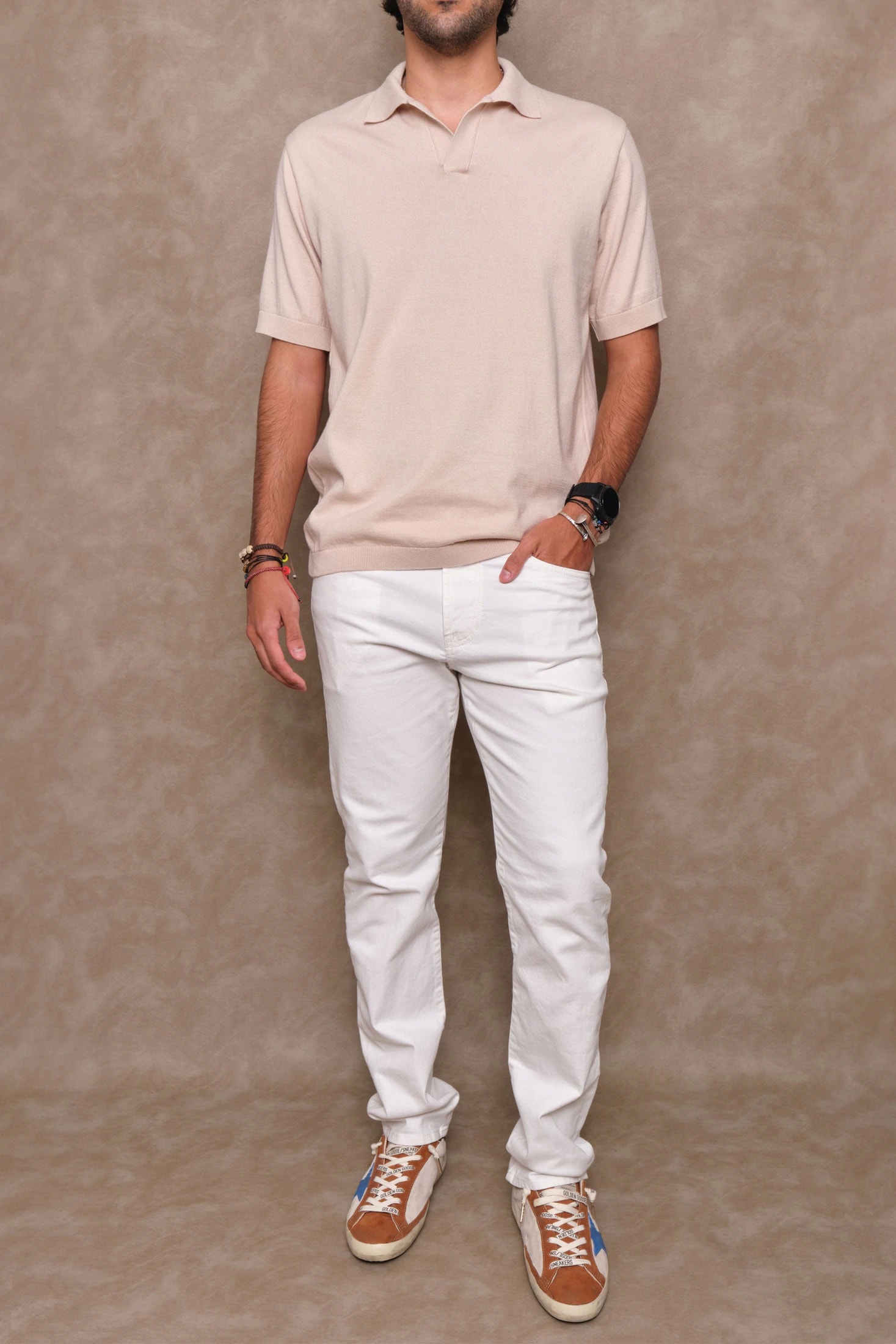 POLO TEJIDA BEIGE - imagen 1