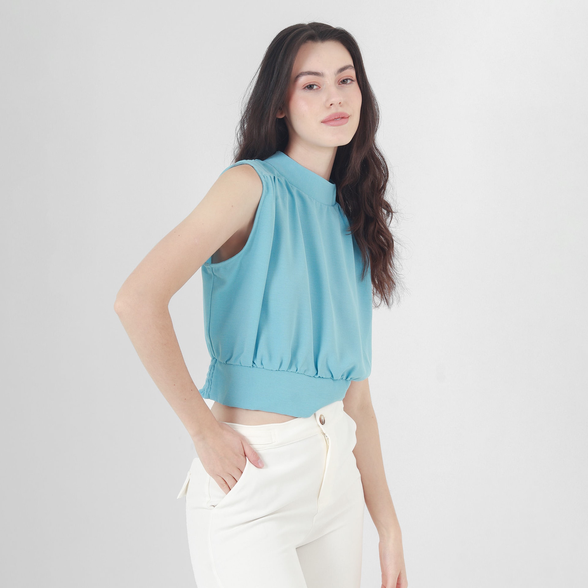 Blusa Cuello Alto Manga Sisa - imagen 1