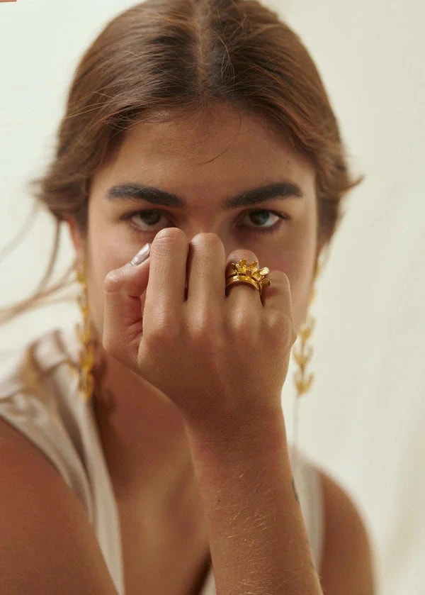 ANILLO SEMILLA SAGRADA DORADO - imagen 1