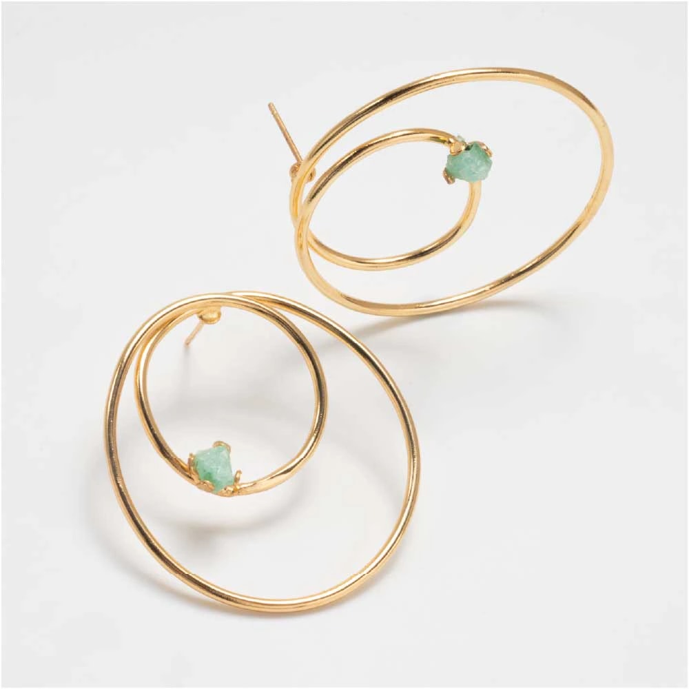 Aretes Topo Verde Profundo - imagen 1