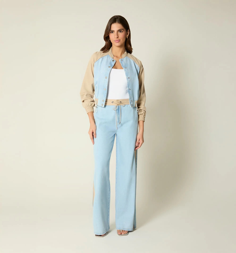 Chaqueta bomber cortes combinada - imagen 1