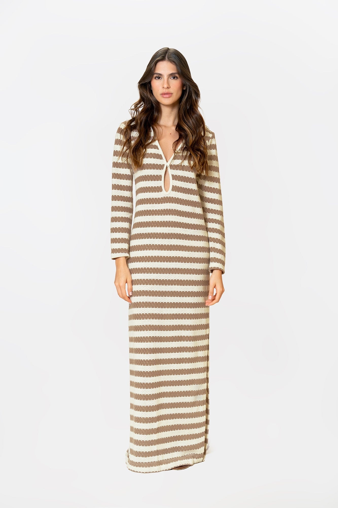 Vestido Brocatto Beige - imagen 1