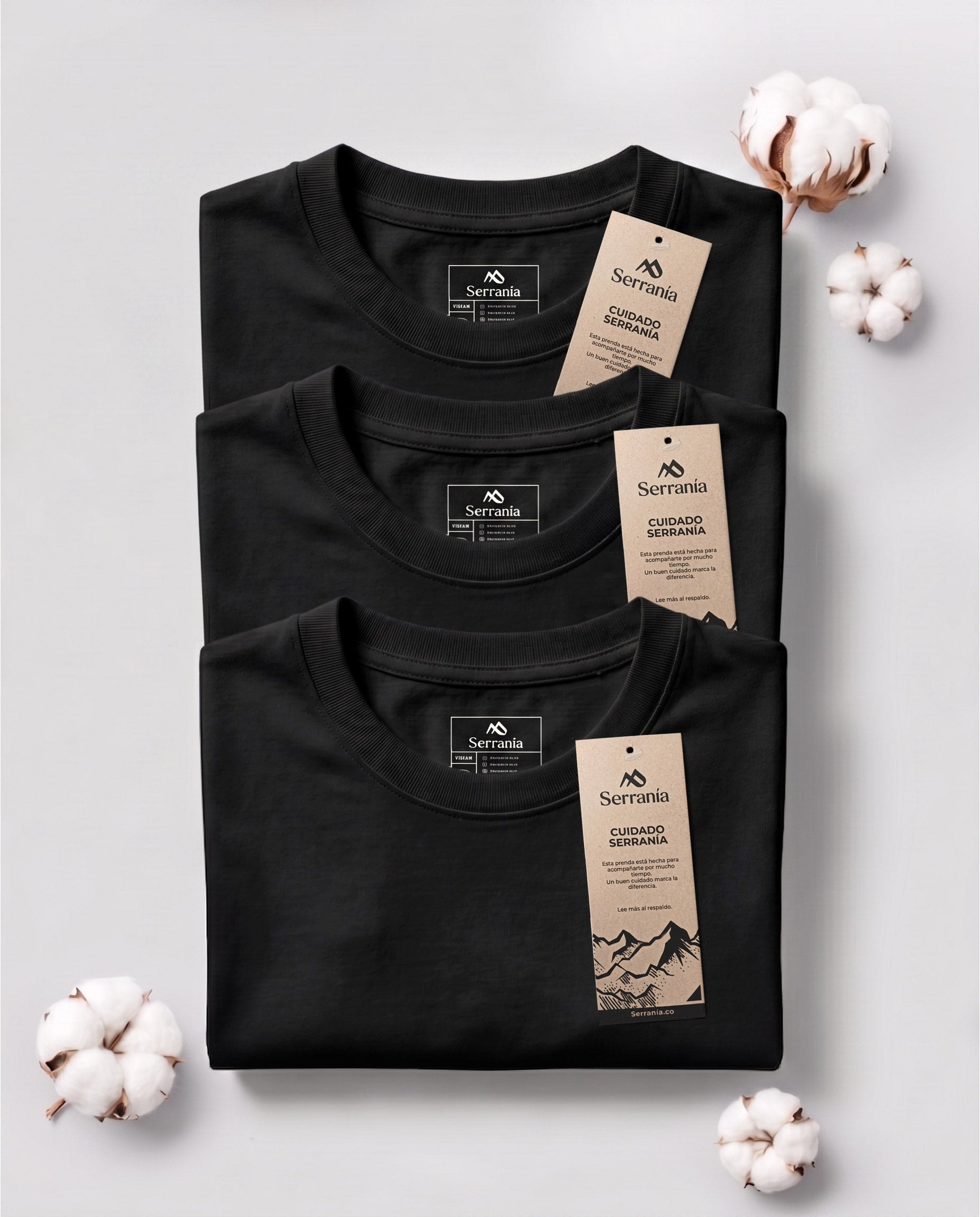Set 3 Camisetas Slim Fit Negras - imagen 1