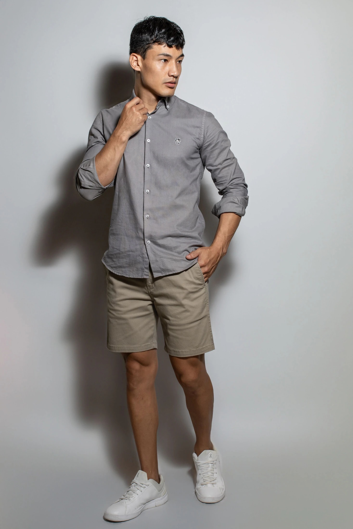 Camisa Antimanchas Popelina Gris Oscuro - Talla Slim - imagen 1