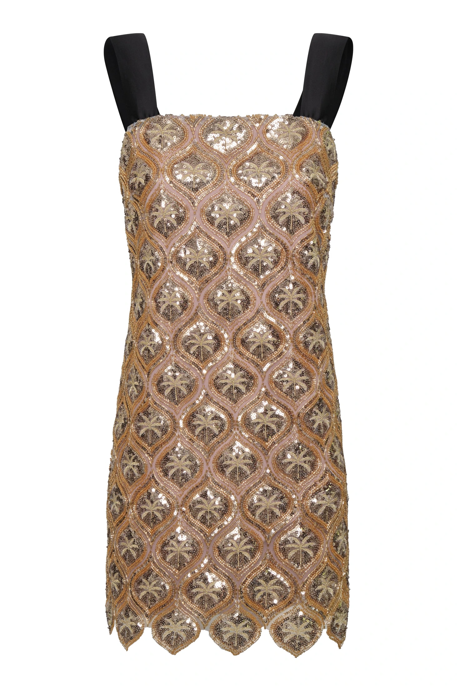 El Club del Clan Beaded Palms Mini Dress / Gold - imagen 1