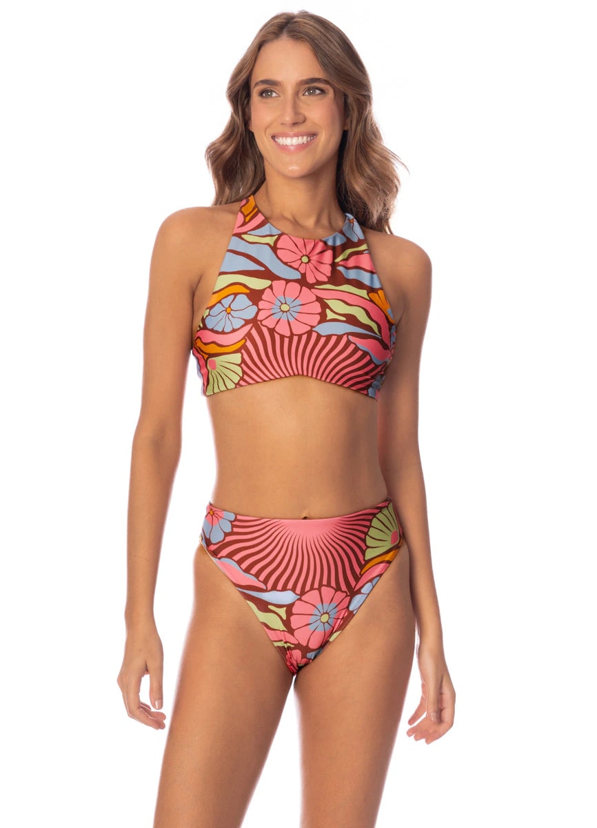 Maaji Pattern Scope Gaby High Neck Bikini Top - imagen 1