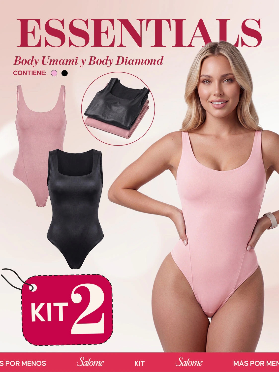 Kit Body Diario Umami Tiras Finas & Diamond Escote Cuadrado | Salome 5005 + 5006 - imagen 1