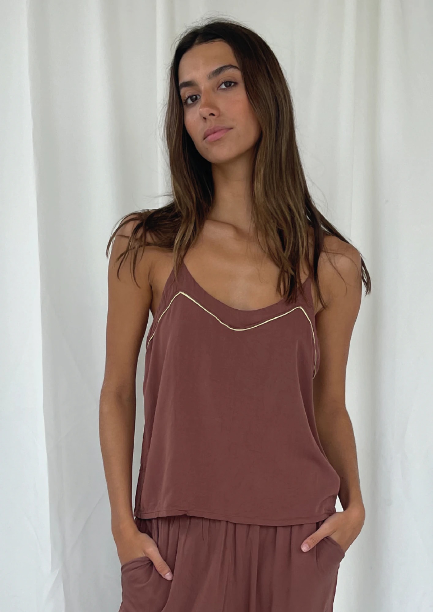 Earth Brown Pijama Top - imagen 1