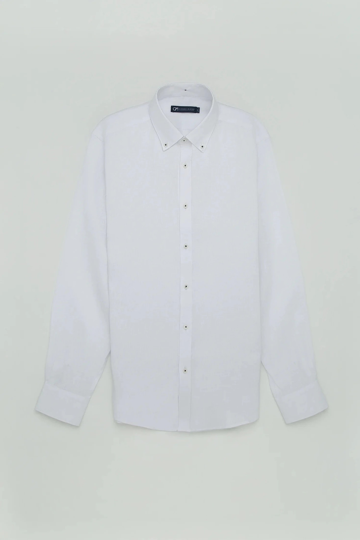 Camisa Button Down Lino Blanco - imagen 1