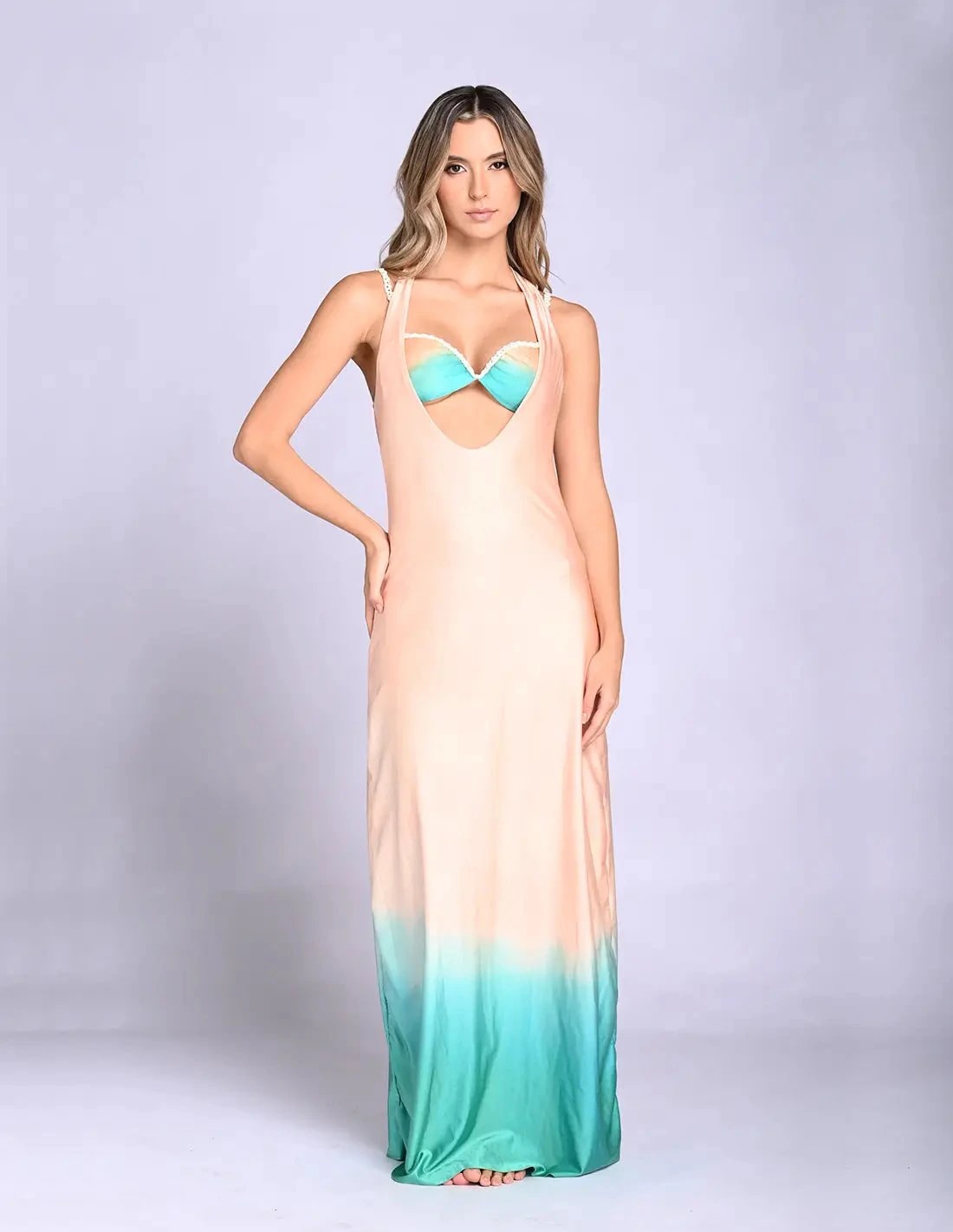 Vestido Satori Soft Pink + Turquoise - imagen 1