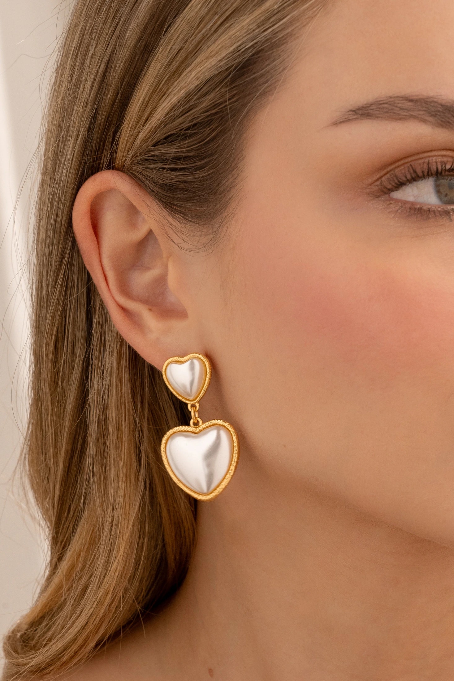 Aretes Corazón Perla - imagen 1