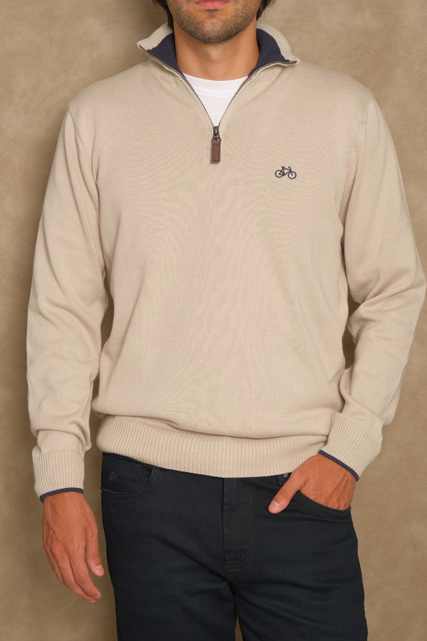SACO HALF ZIP BONE - imagen 1