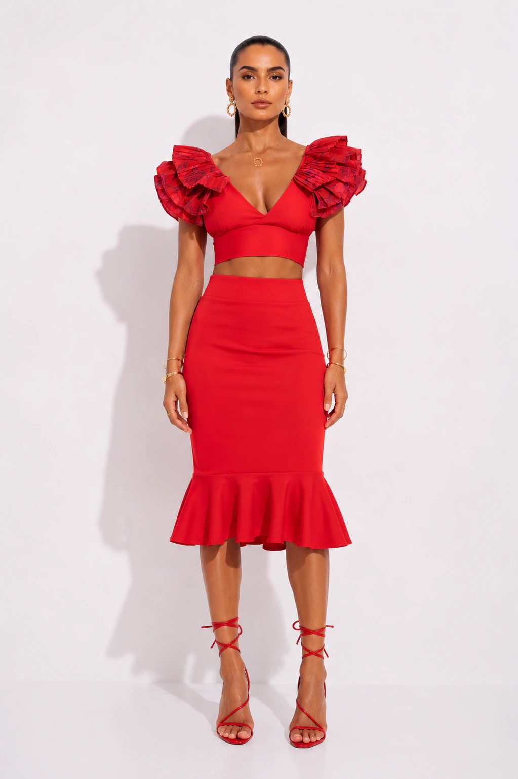 Falda Bardot Rojo - imagen 1