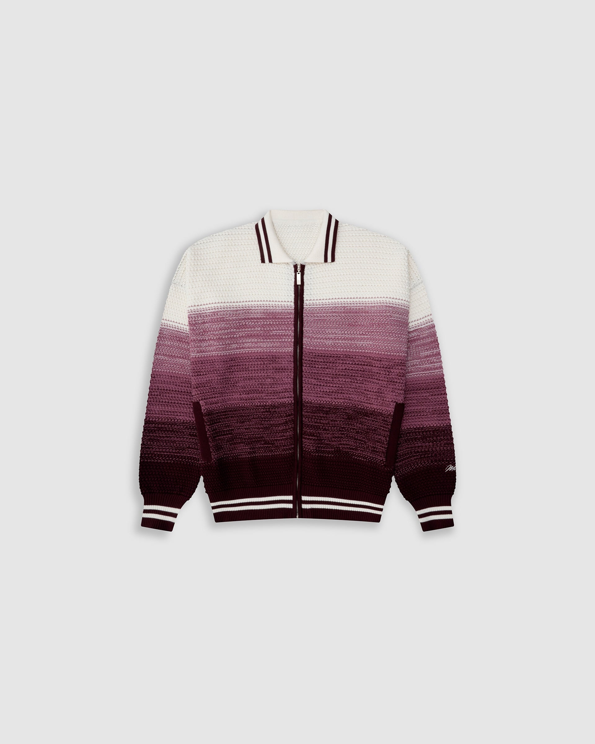 Zip Polo Gradient Knitwear - Burgundy y Crema - imagen 1