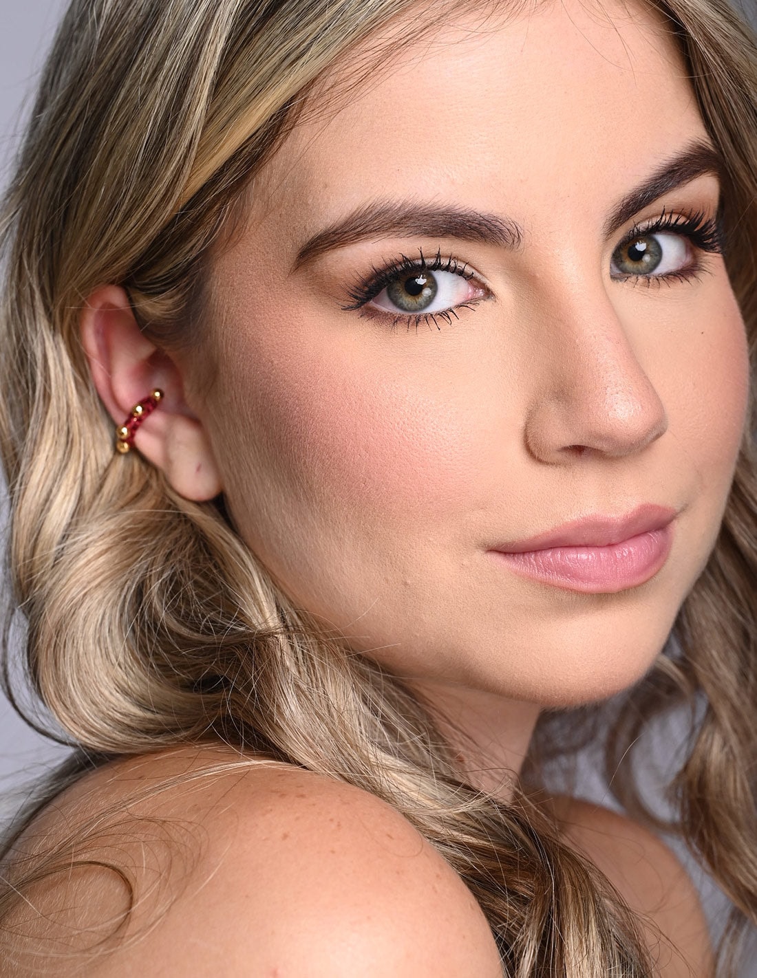 Ear Cuff Luna Lunera Vino Tinto - imagen 1