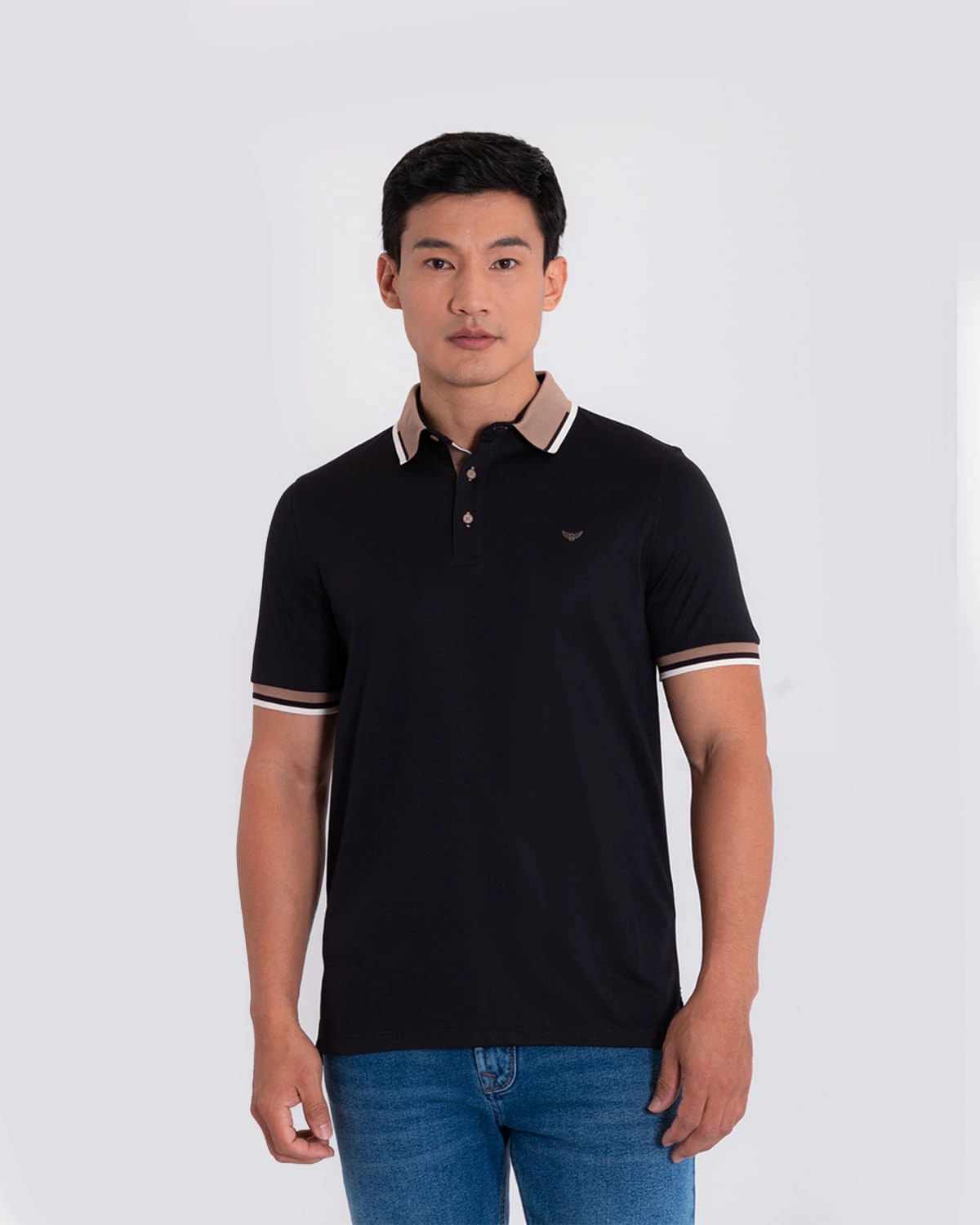 Polo slim negra para hombre - imagen 1