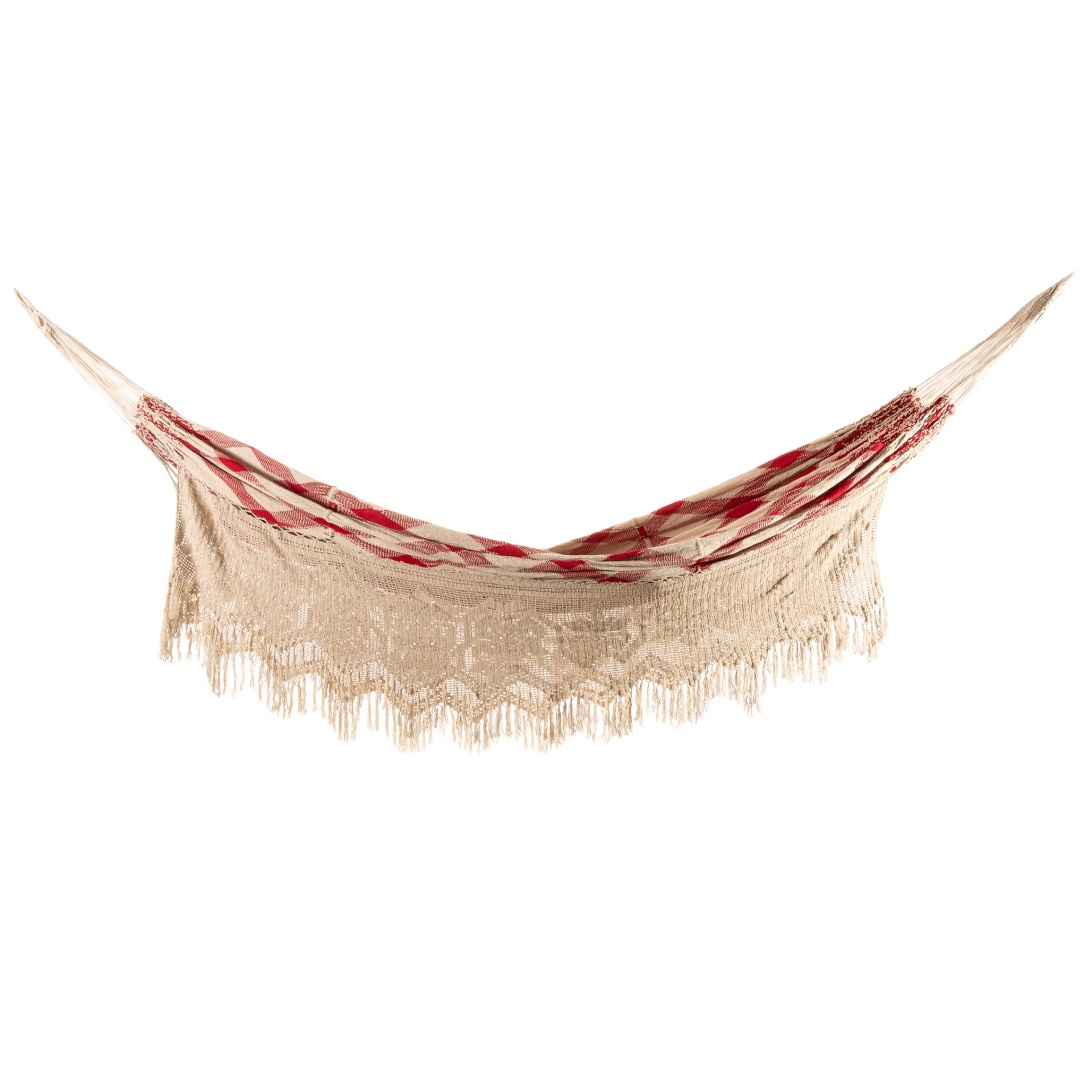 Hamaca Wayuu Roja/Beige - imagen 1