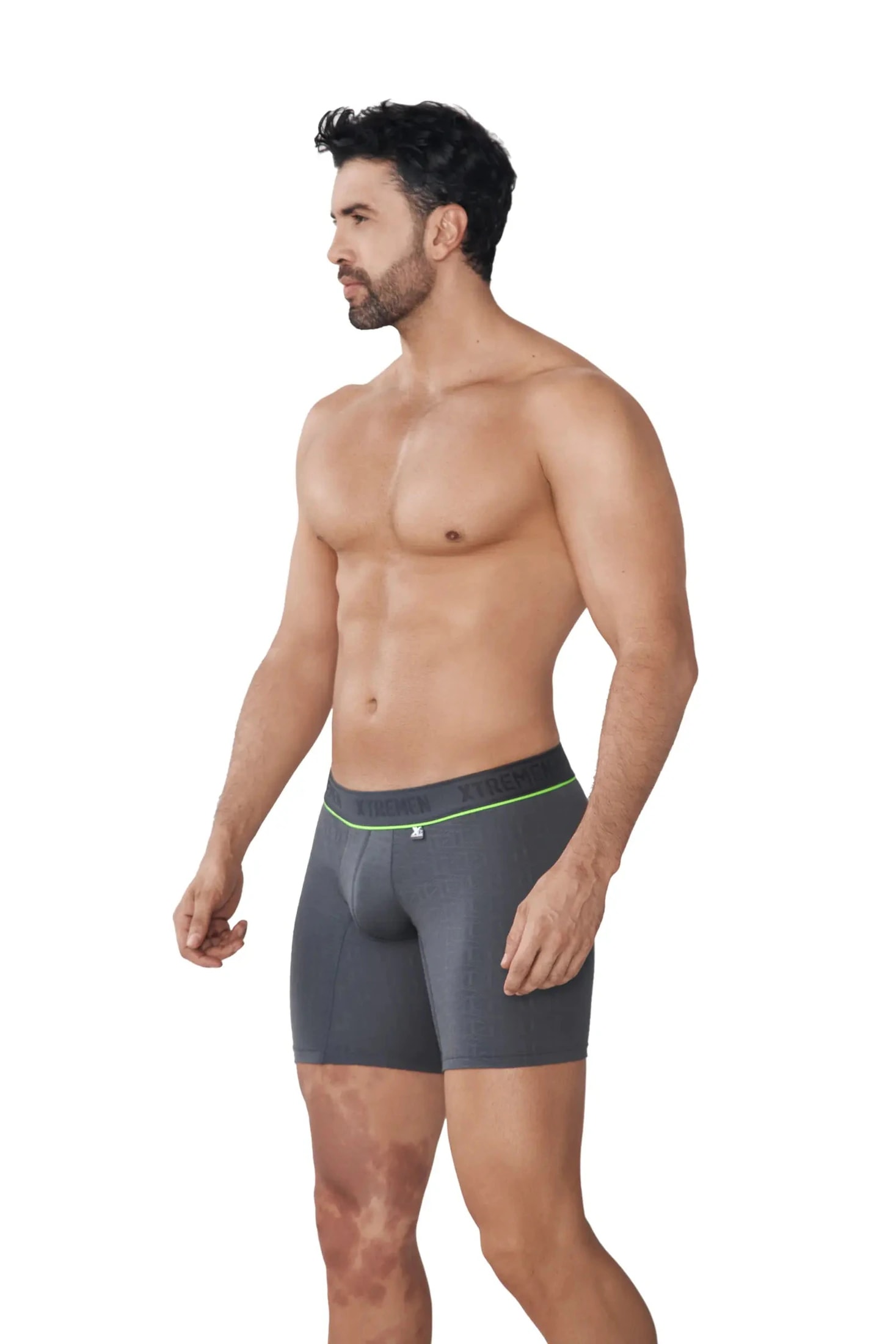 BOXER MICROFIBRA JACQUARD CUBOS GRIS OSCURO - imagen 1