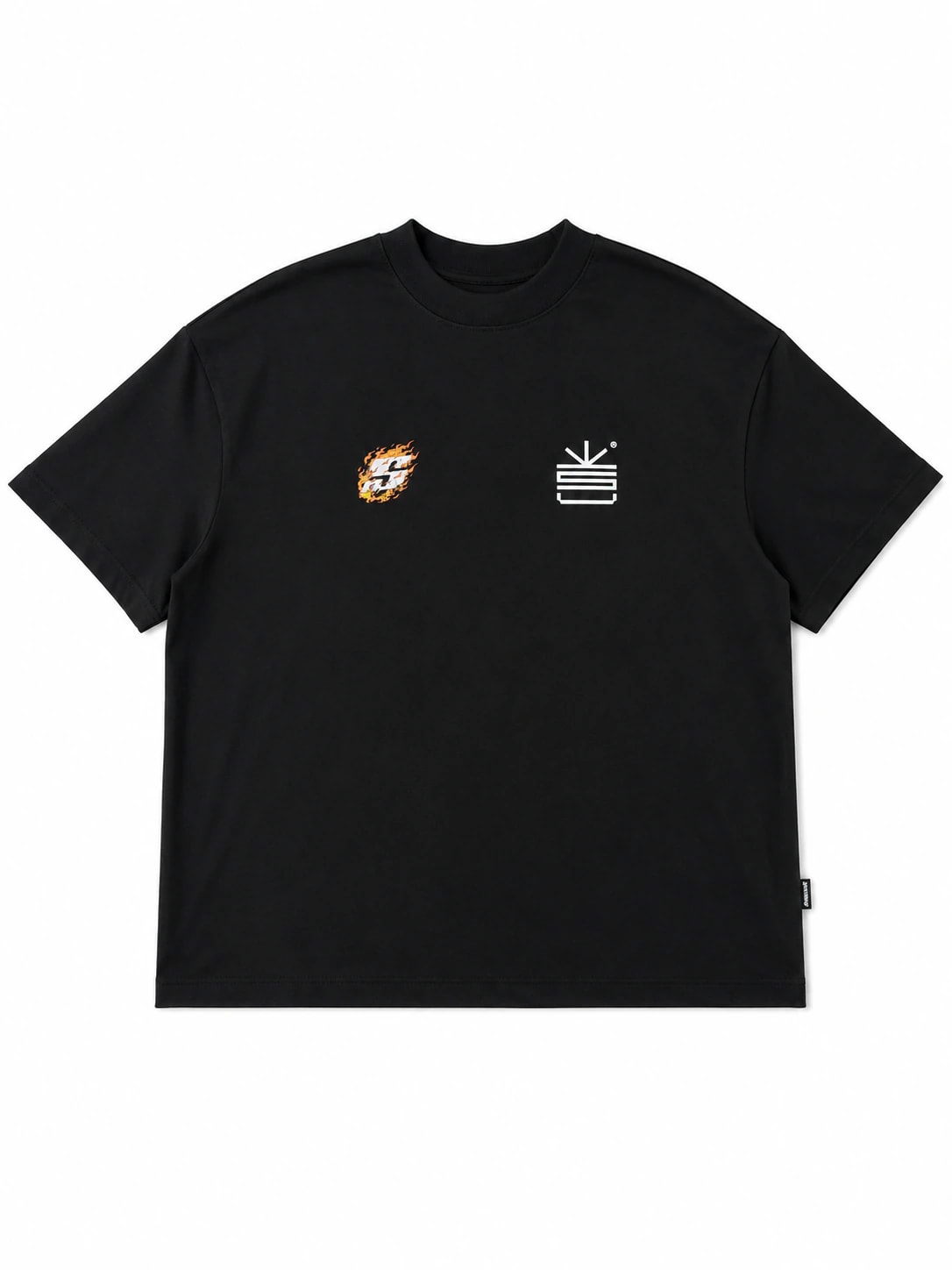 Camiseta Negra Oversize Fuego  250 gramos - imagen 1