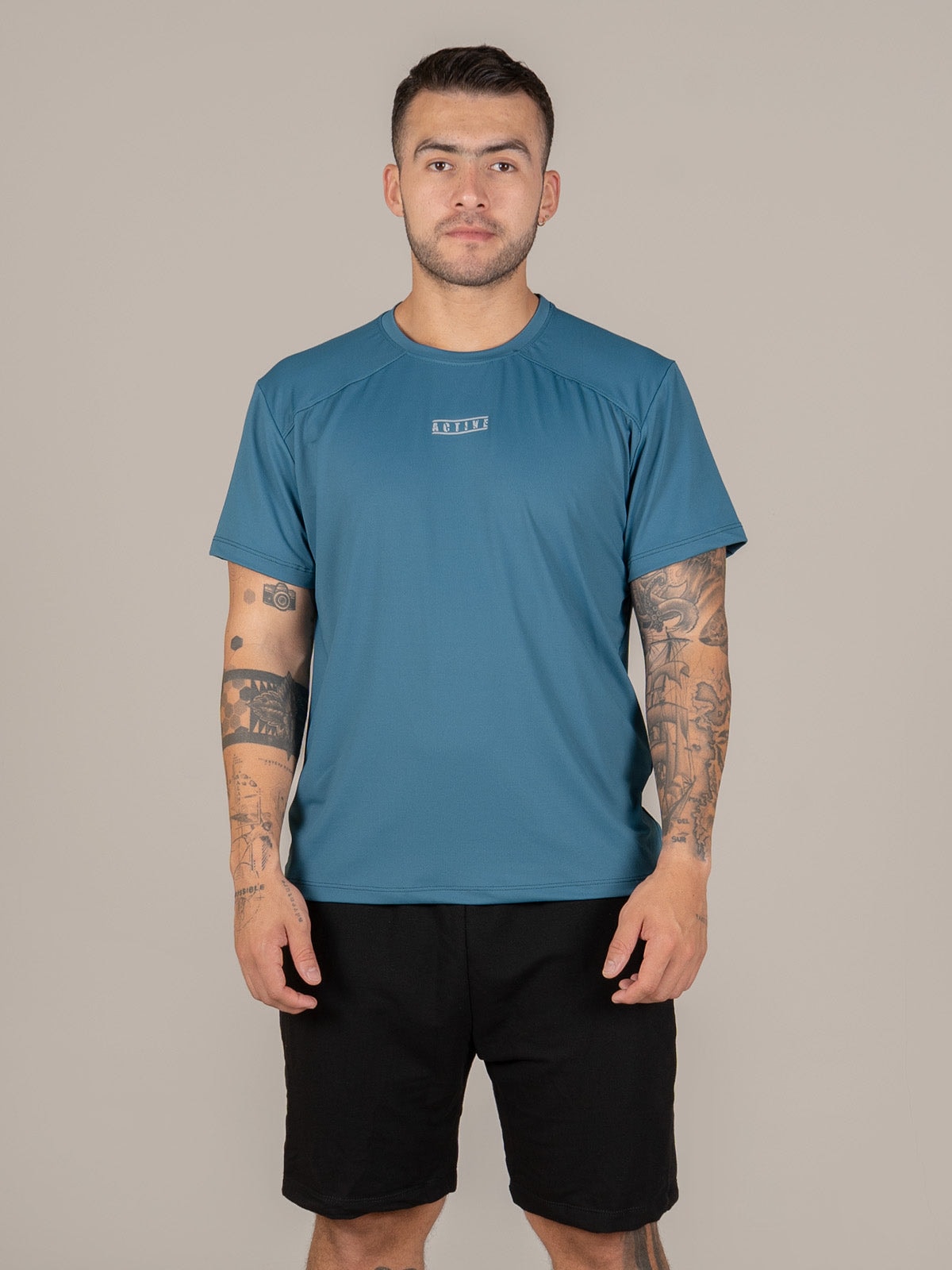 Camiseta Qatar Hombre Azul Petroleo - imagen 1