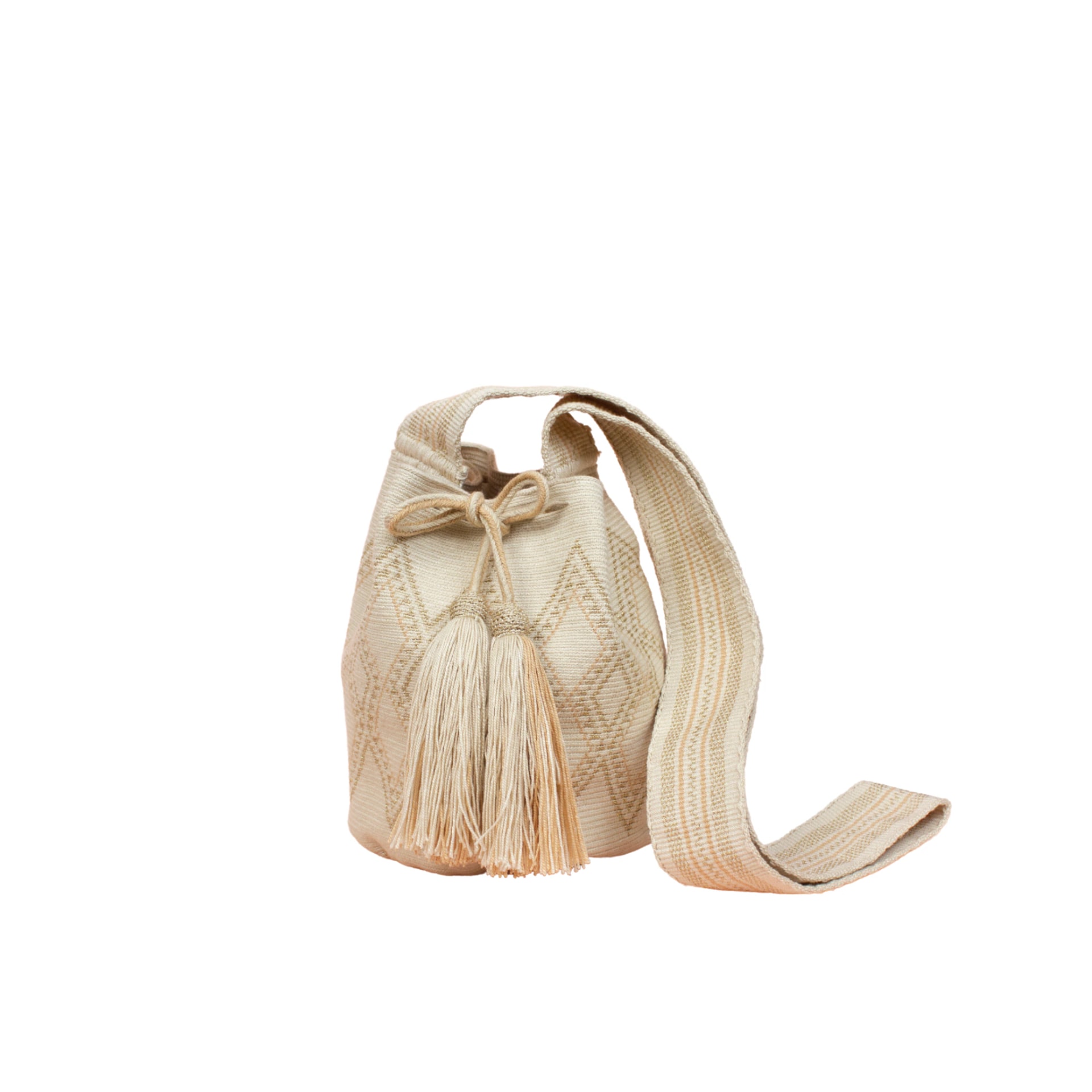 Mochila Mediana Beige / Arena/ Dorado Brillante - imagen 1