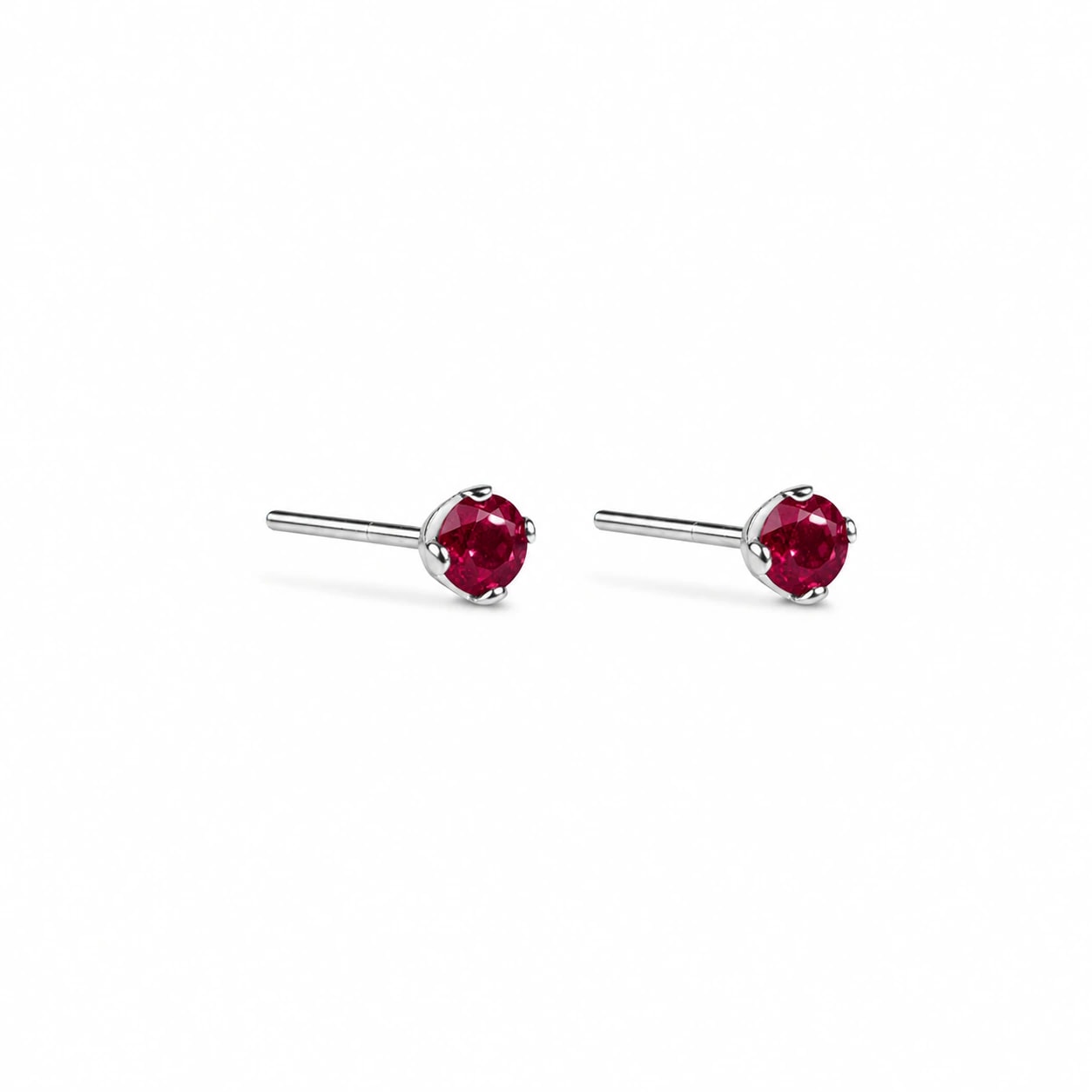 SILVER FACET RUBY | TOPOS CON RUBÍ EN PLATA LEY 925 - imagen 1