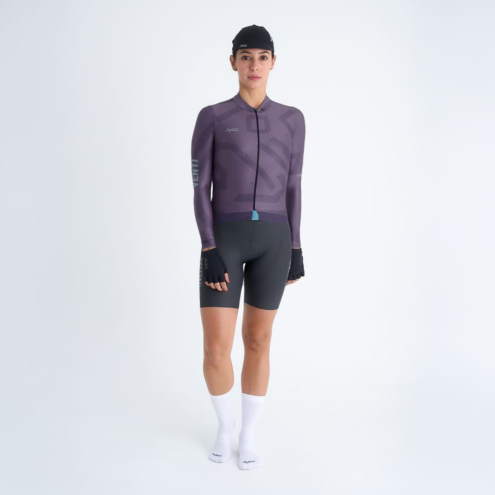 CAMISA CICLISMO MANGA LARGA ENGRAVED PURPLE  PARA MUJER - imagen 1