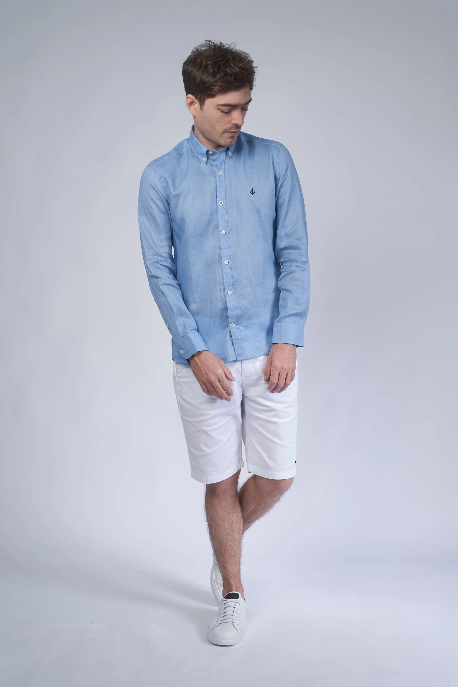Camisa Lino Azul Claro - imagen 1