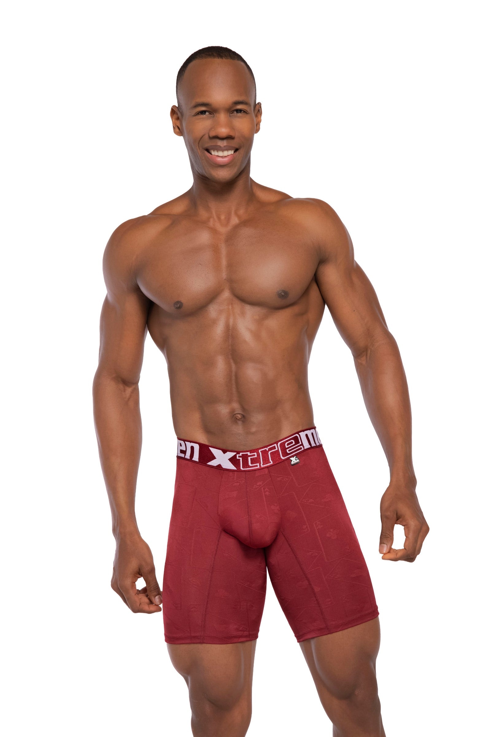 BOXER  CLÁSICO LARGO MICROFIBRA NAIPE VINO - imagen 1