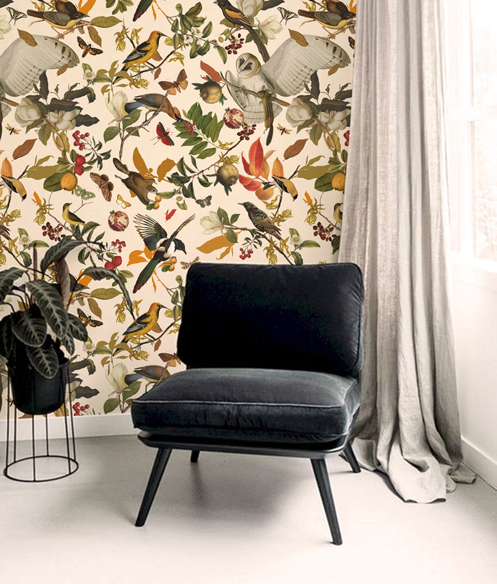 Wall Fabric Birds Retro - imagen 1