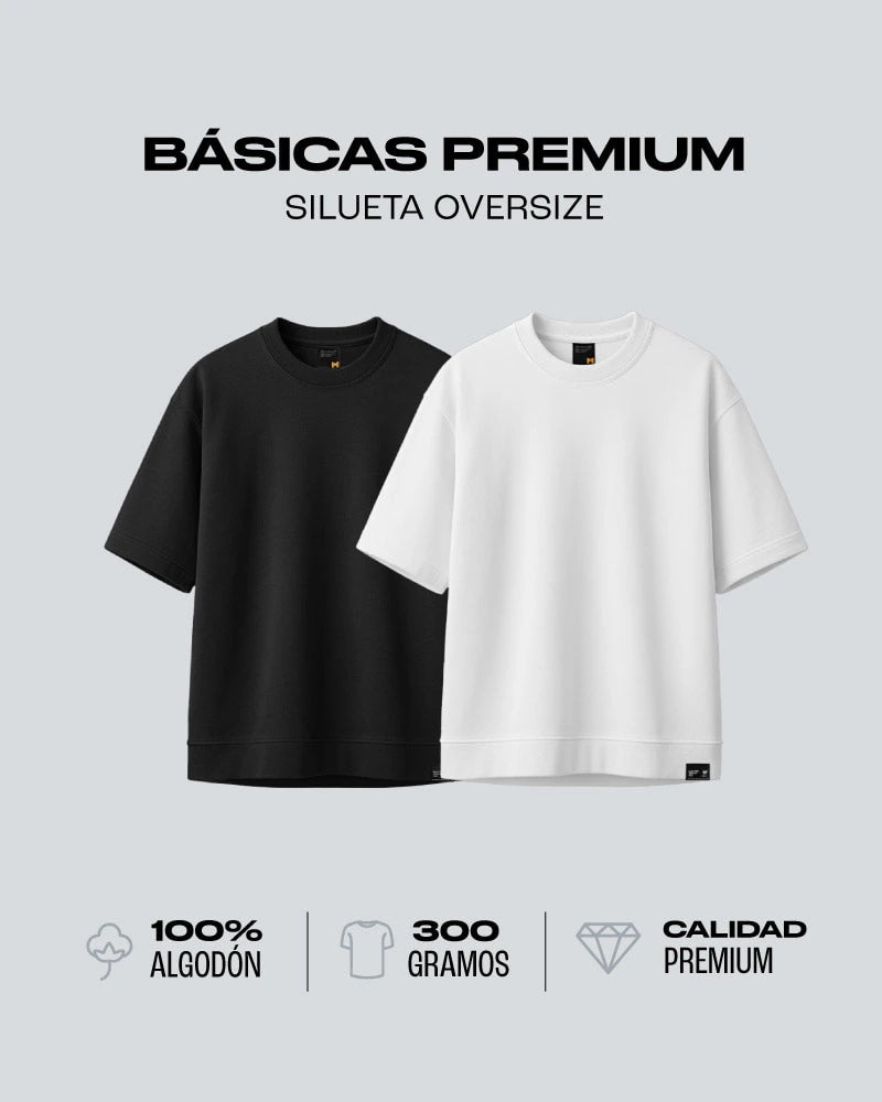 Duo Pack Camisetas Básicas Oversize Essentials - Premium 300G - imagen 1