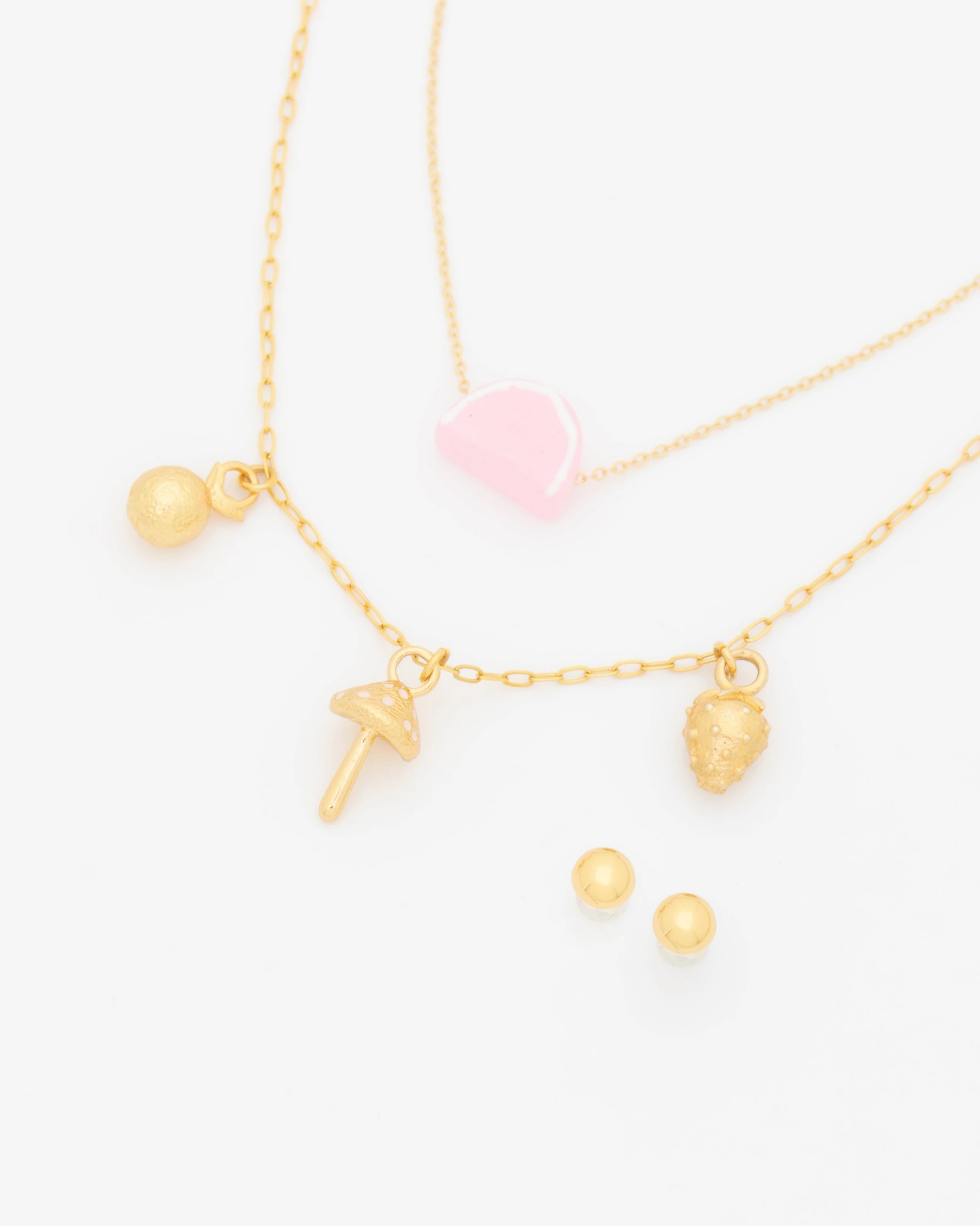 Set X2 Collares Frutas + Aretes - imagen 1