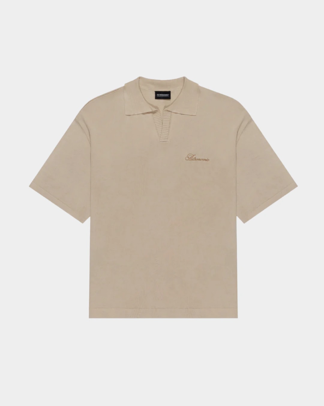 CAMISETA POLO TEJIDA - BEIGE - imagen 1