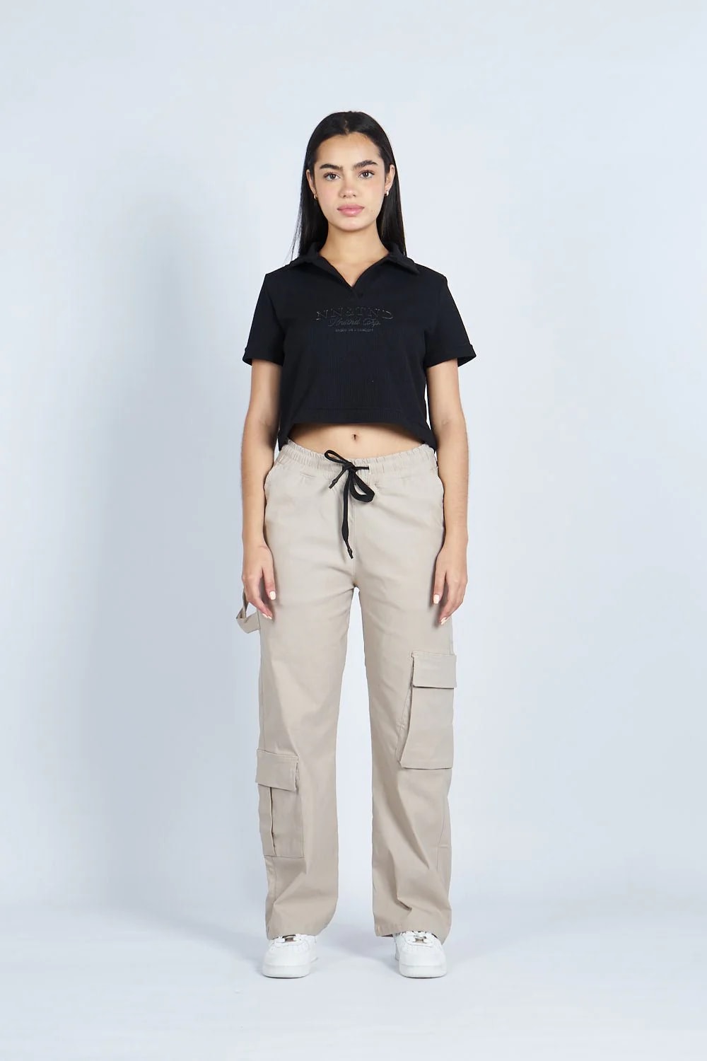 Lounge cropped Polo textura Negra | Drop 03 | - imagen 1