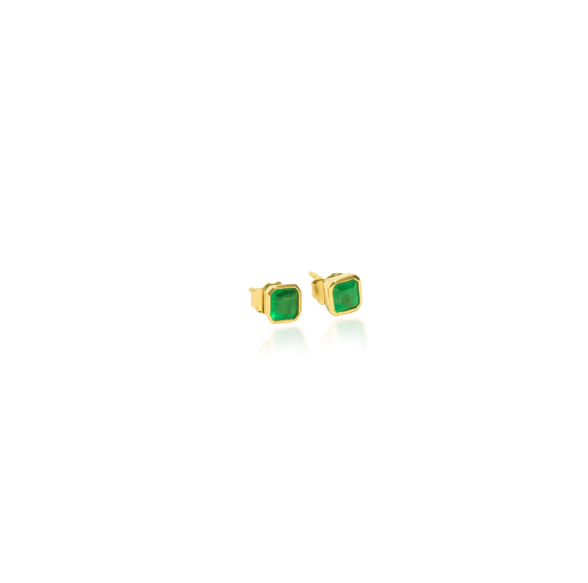 Aretes Topo - Esmeralda Cuadrada - imagen 1