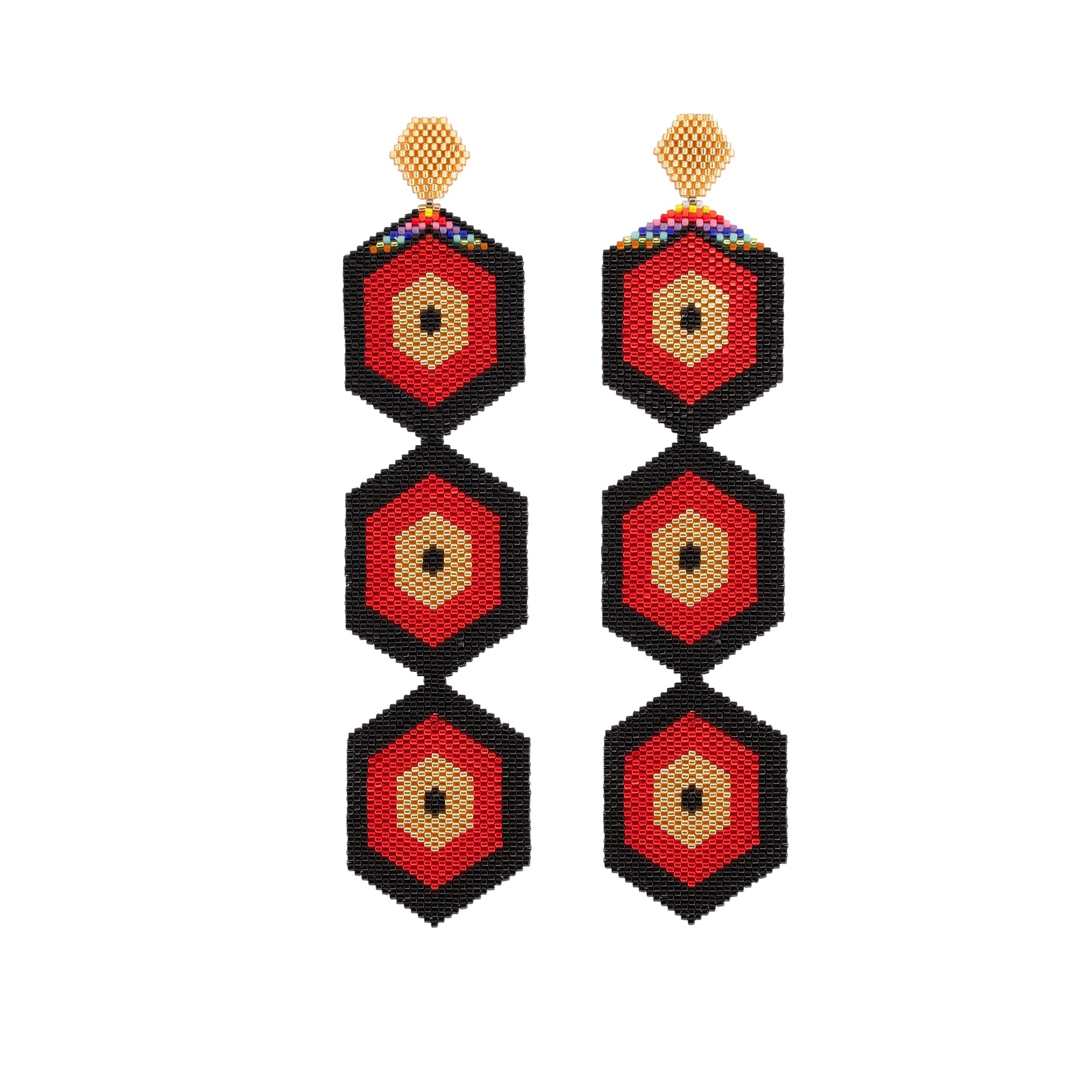 Aretes Tres Horus Reina Roja Disco Top - imagen 1