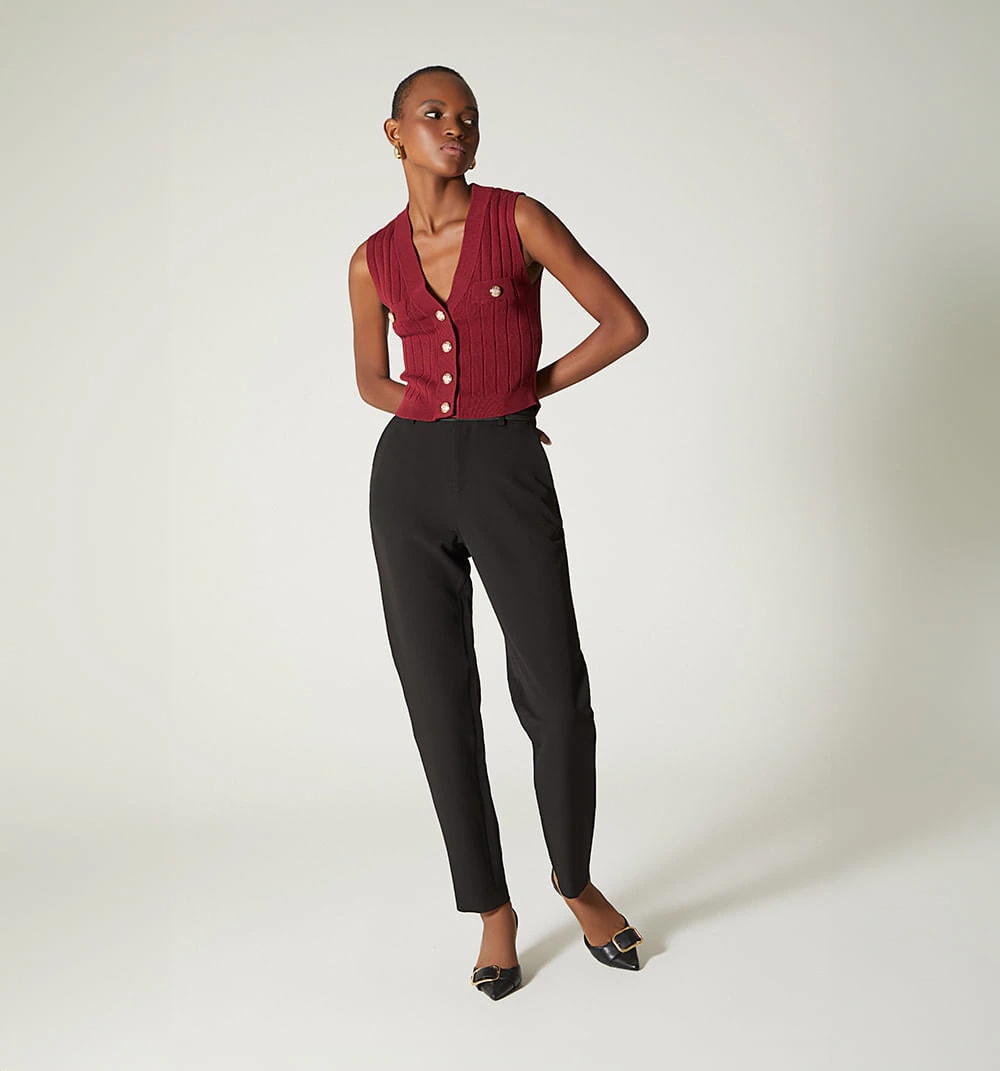 Pantalon Con Pretina En Satin - imagen 1